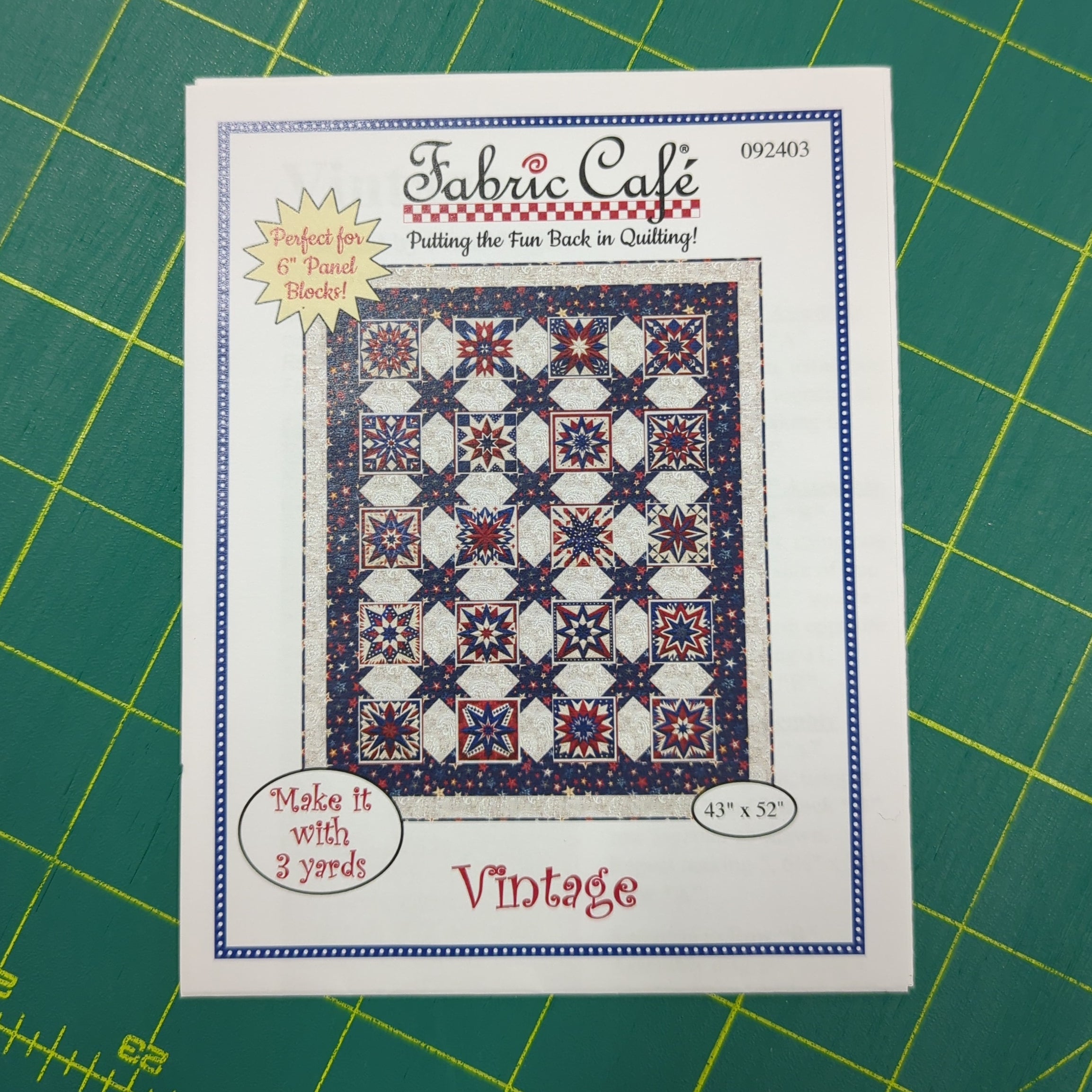 Fabric Cafe Vintage Pattern | Leatherstocking Quilts